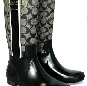 Coach Logo Rain boots Like New